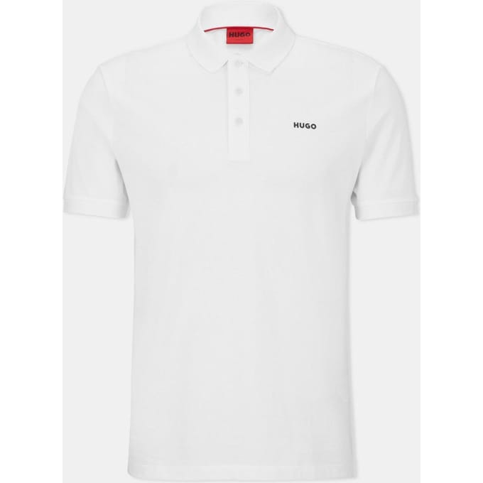 Hugo Heren Donos Katoenen Polo Shirt (Wit)