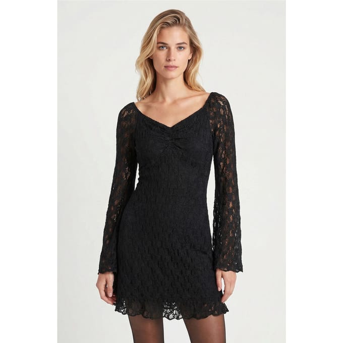 Bardot Kant Midi Jurk