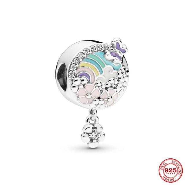 Vlinder Charm Bead Fit Armband 925 Sterling Zilver DIY Dames Sieraden white