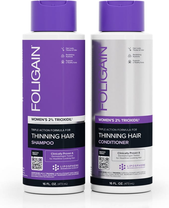 Foligain Haaruitval Set Vrouw 473 ml- Haar Stimulerende Shampoo 473 ml + Haar Stimulerende Conditioner 473 ml