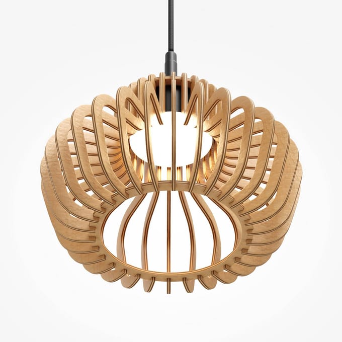 Maytoni LED hanglamp Namiki, Ø 27 cm, hout, CCT, 14 W