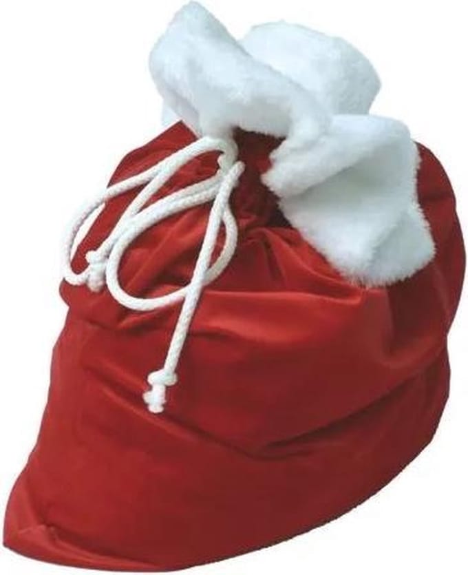 Grote rode zak voor de kerstman 70cm x 80cm