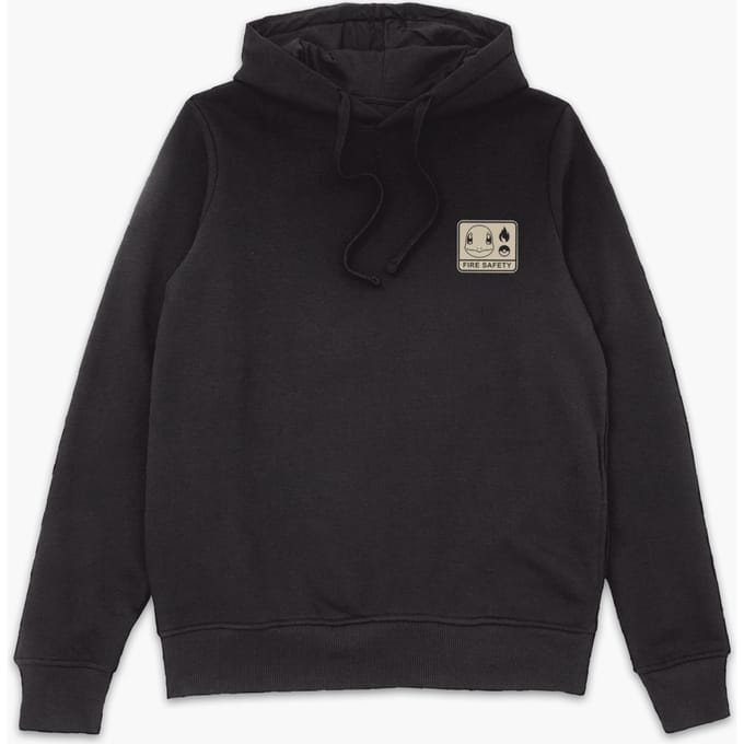 Pokémon Charmander Fire Safety Hoodie - Black - S