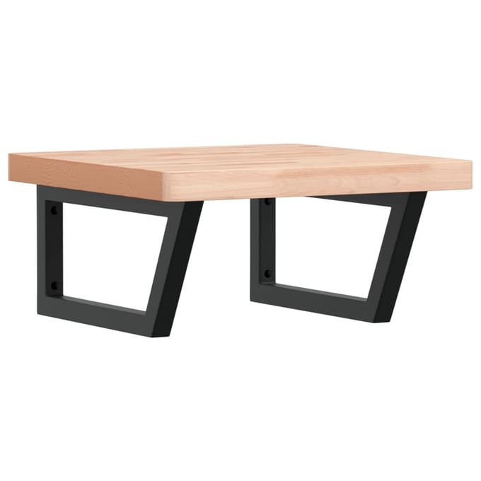 vidaXL - Badkamer - wandschap - staal - en - massief - beukenhout