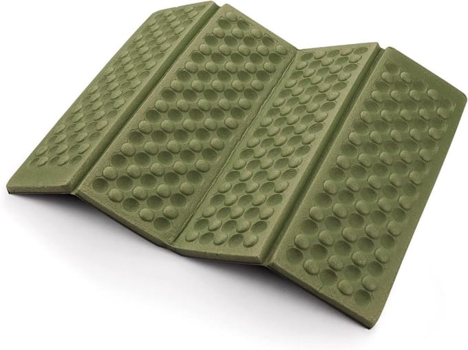 Draagbaar, waterdicht en opvouwbaar kussen - Buitenkniekussen van schuimrubber - Mini draagbaar - Legergroen