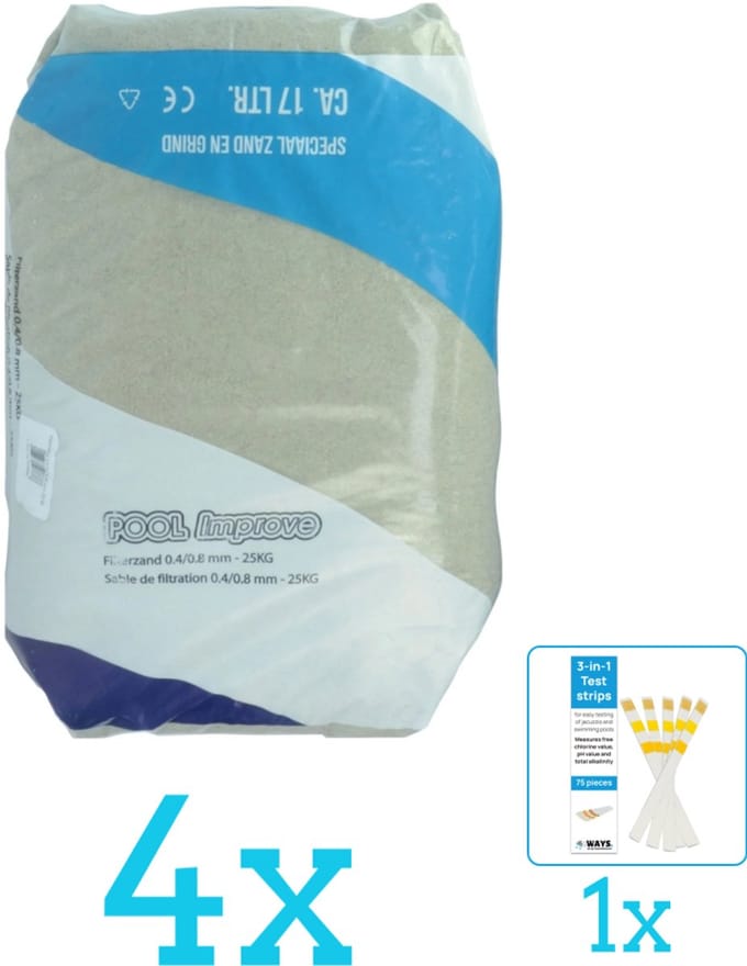 Pool Improve - Summer Fun Filterzand - 25 kg - Volumebundel - Filterzand - 4-delig