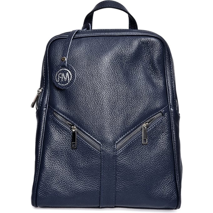 Roberta M Blauw Rundleer Tas