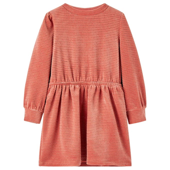 vidaXL - Kinderjurk - met - lange - mouwen - 116 - middelroze