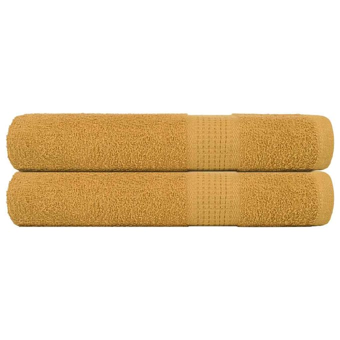 vidaXL - Handdoeken - FROGN - 2 - st - 100x200 - cm - 360 - g/m² - goud