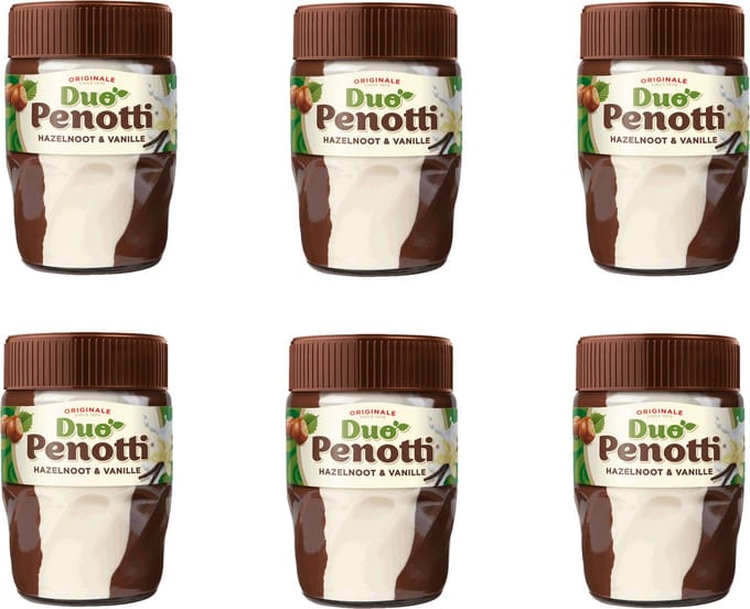 Duo Penotti - Hazelnootpasta - 400 gr - Doos 6 pot