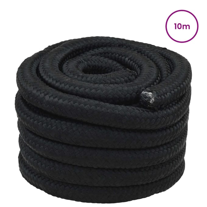 vidaXL - Boottouw - 10 - m - 3 - Zwart - PP