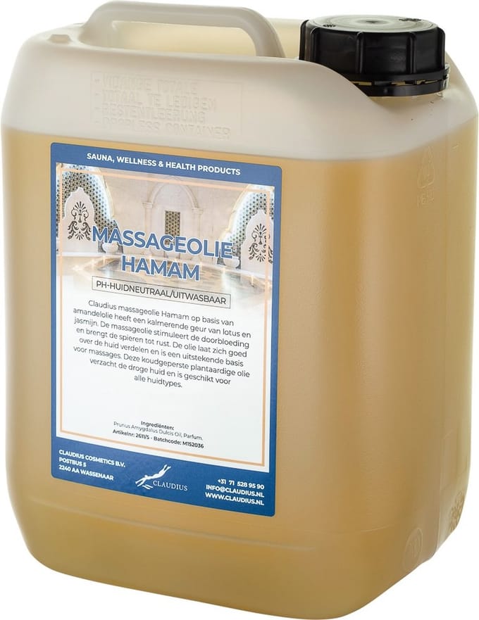 Massageolie Hamam 10 Liter - 100% natuurlijk - biologisch en koud geperst