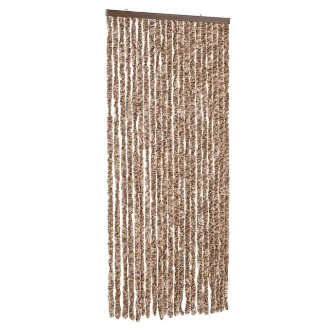 vidaXL - Vliegengordijn - 90x220 - cm - chenille - beige - en - donkerbruin