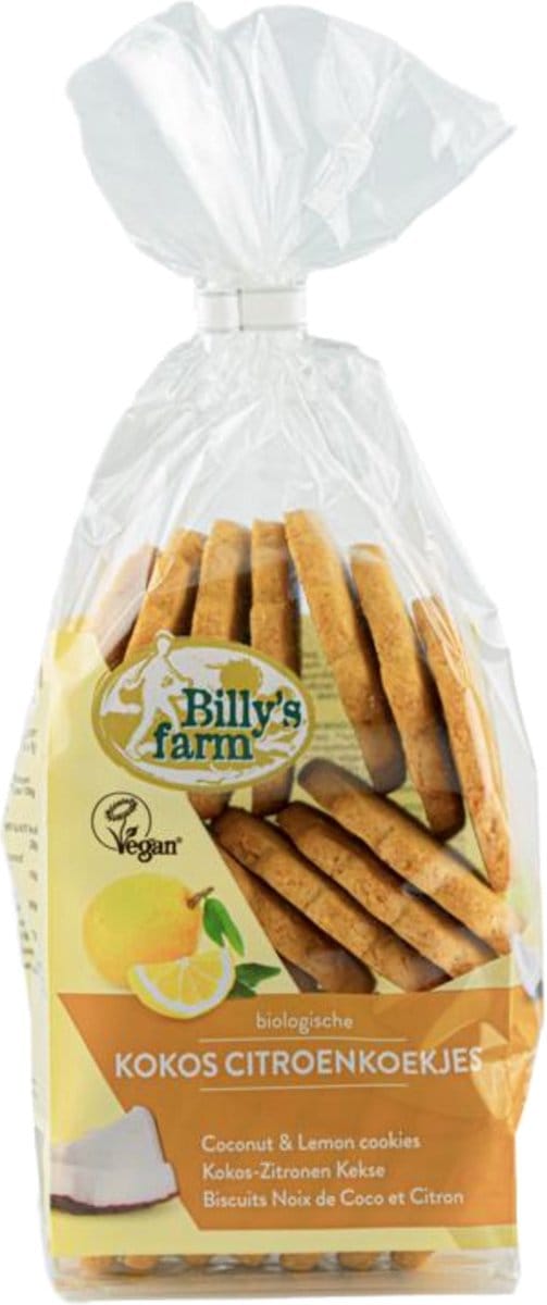 Billy's Farm Kokos citroenkoekjes 175 gram