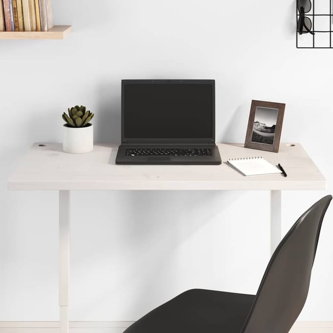 vidaXL - Bureaublad - 80x40x2,5 - cm - massief - grenenhout - wit