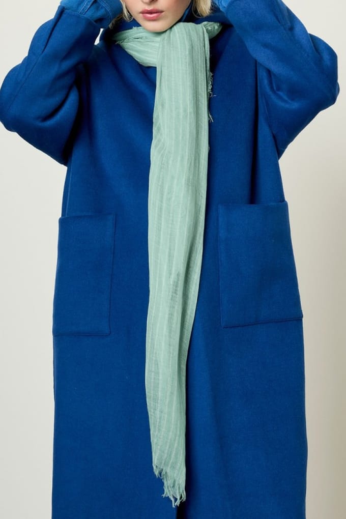 American Vintage Monyday Scarf Rayures Vert D Eau Taglia: OS | Sciarpe Outlet | Donna