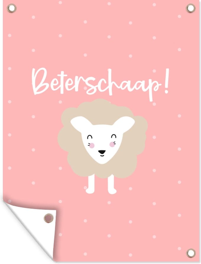 Tuin decoratie Beterschap - Quote - Schapen - 30x40 cm - Tuindoek
