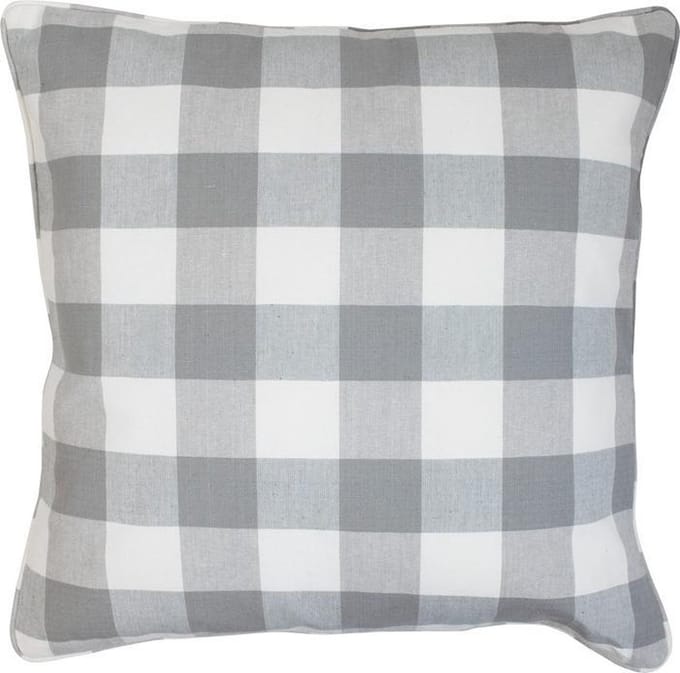 chambray kussen grijs ruit 50x50cm