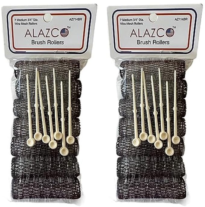Vintage Haarrollers Set van 14 Stuks - Medium Krulspelden met Flexibele Pins