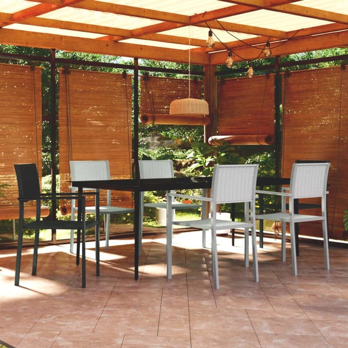 vidaXL - 7-delige - Tuinset - zwart - en - wit