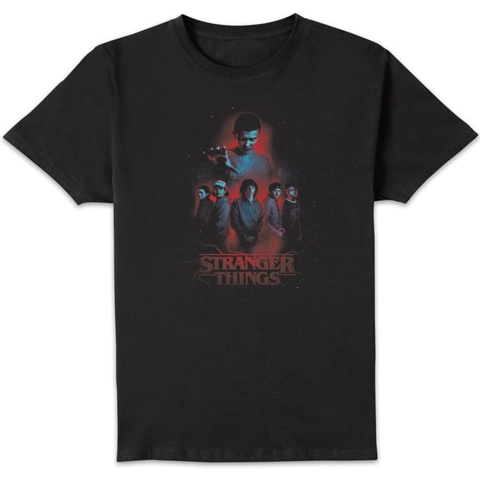 Stranger Things Karakter Samenstelling Unisex T-shirt - Zwart - L
