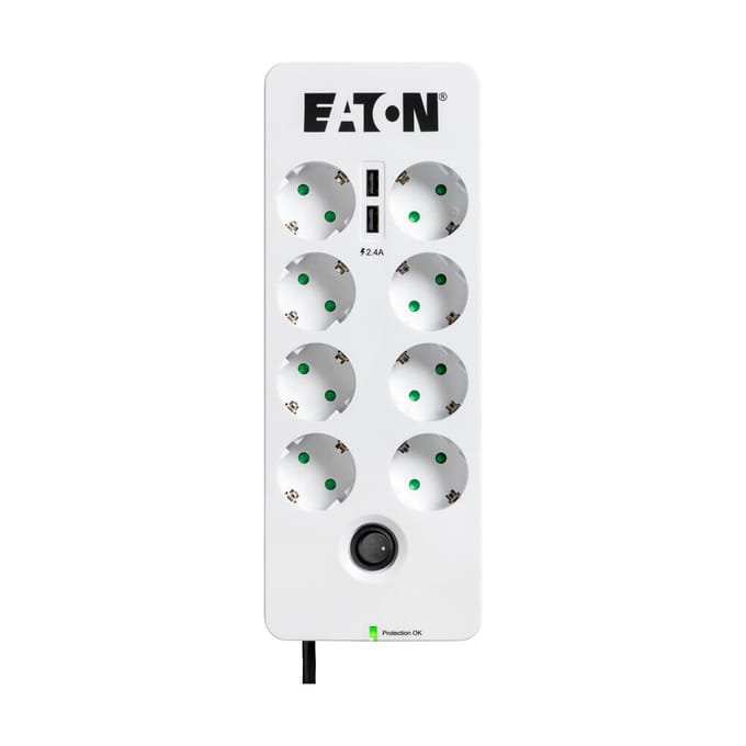 Eaton Beschermdoos 8 Din Overspanningsbeveiliging Met Usb (Europese Stekkerdoos) - Pb8Tud