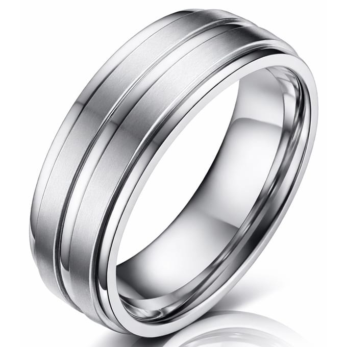 Titanium heren ring Zilver 8mm-17mm