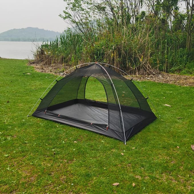 2-persoons ultralichte klamboetent Mesh draagbare camping klamboetent zwart