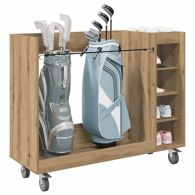 vidaXL Golfkast met wiel Effen Artisan Eiken 120 x 45 x 98 cm