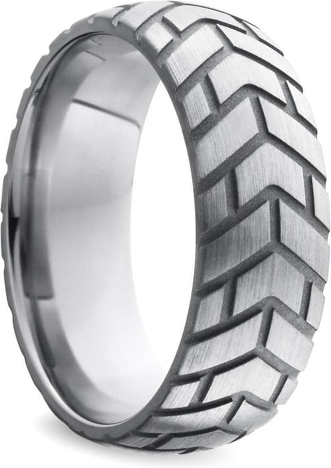 Black Label - Tire - Zware RVS Cockring met Bandenprofiel - Diameter 55 mm