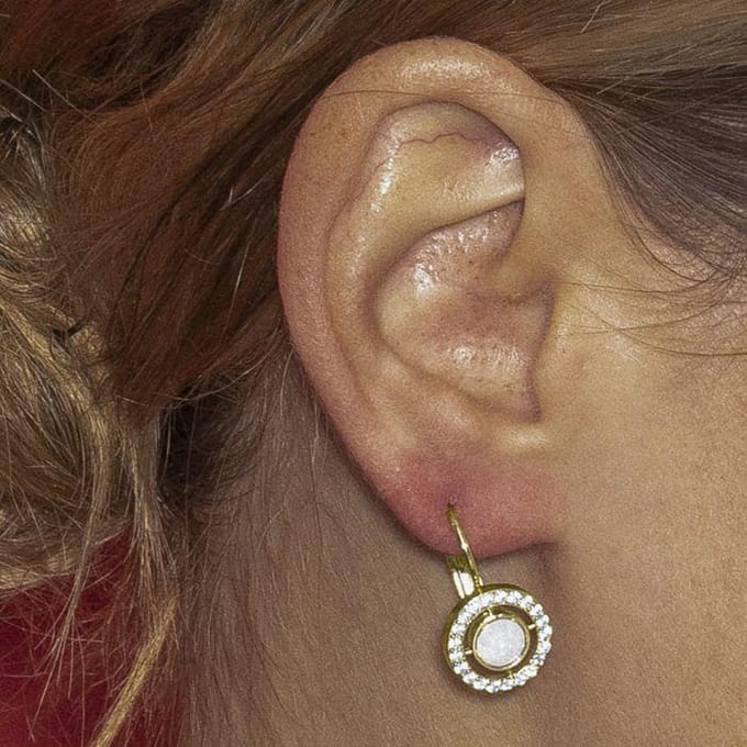 Luxenter Oorbellen met Glimmende Zirkonia 18k goud afwerking - Othal