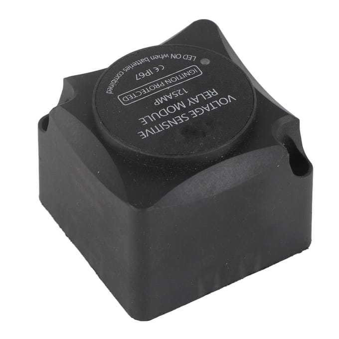 Spanningsgevoelig Relais (VSR)   Automatisch Laadrelais 125A Dubbele Accu Isolator (VSR) black
