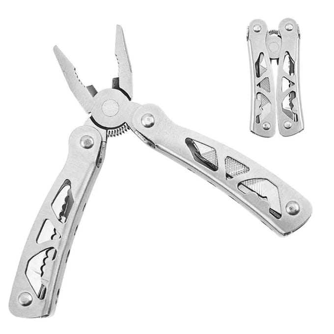Pince multifonctionnelle en acier inoxydable pour le camping, outil multifonction pliable et polyvalent pour le creusement white