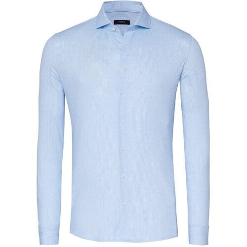 Desoto Luxury Overhemd Abstract Mini Herringbone Fine Stripes Licht Blauw / male
