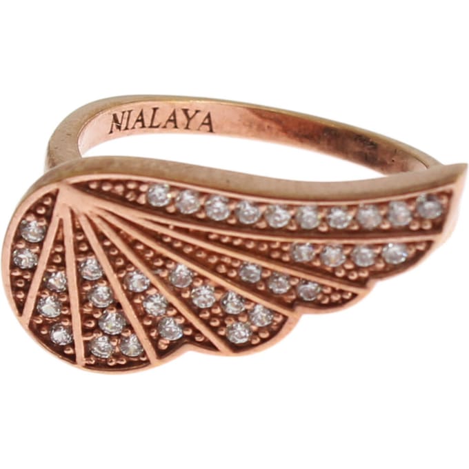Nialaya Roze Goud 925 Zilver Dames Heldere CZ Ring