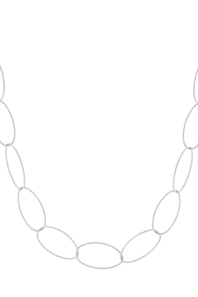 Bijoutheek Collier Oval Link Grof Zilver