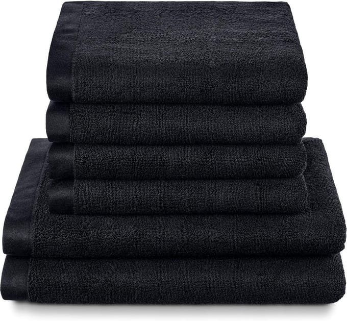 Omgoods - Set van 6 Luxe Handdoeken 100% Katoen in Zwart