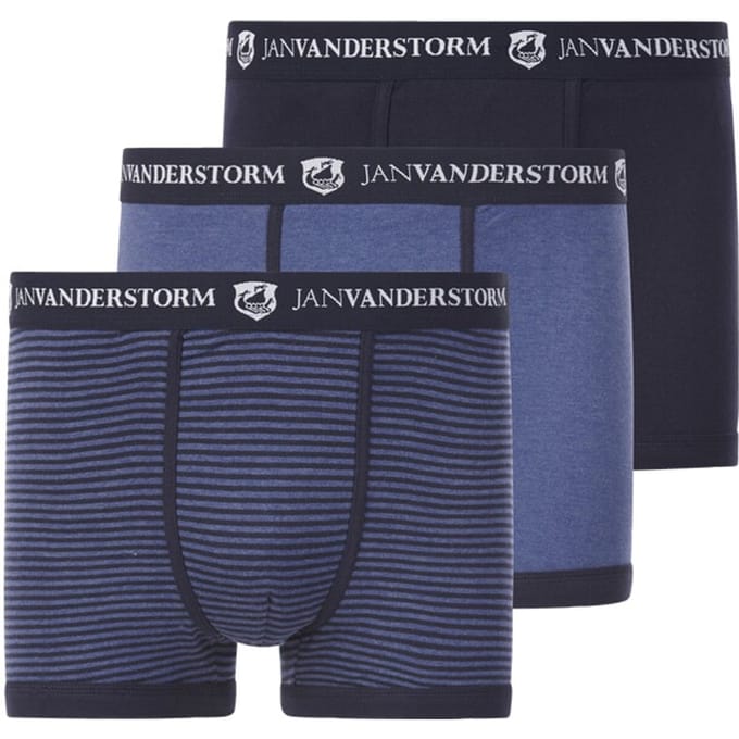 Jan Vanderstorm herren Set Van 3 Retroslips - 14 - blauw - Plus Size