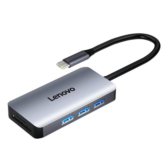 Lenovo LX0806G Type-C Hub 7-in-1 Type-C Converter Behuizing van Aluminiumlegering HD+PD Opladen grijs