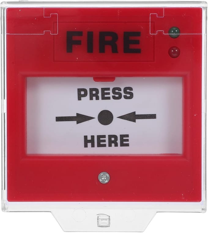 Handmelder Alarm - Noodknop - Crisis Respons - Resetbare Trekknop - 10.3x9.1x5.5 cm - Rood
