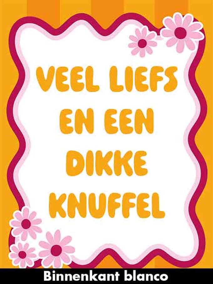 Kaart - A4 formaat - Veel liefs & een dikke knuffel - MAX006