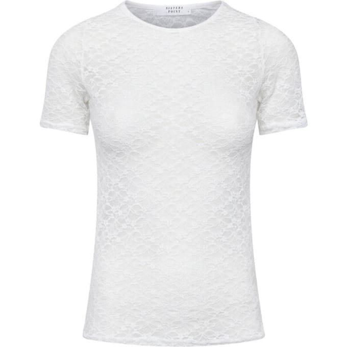 SISTERS POINT Gimas-ss - Dames t-shirt - Cream - Maat S