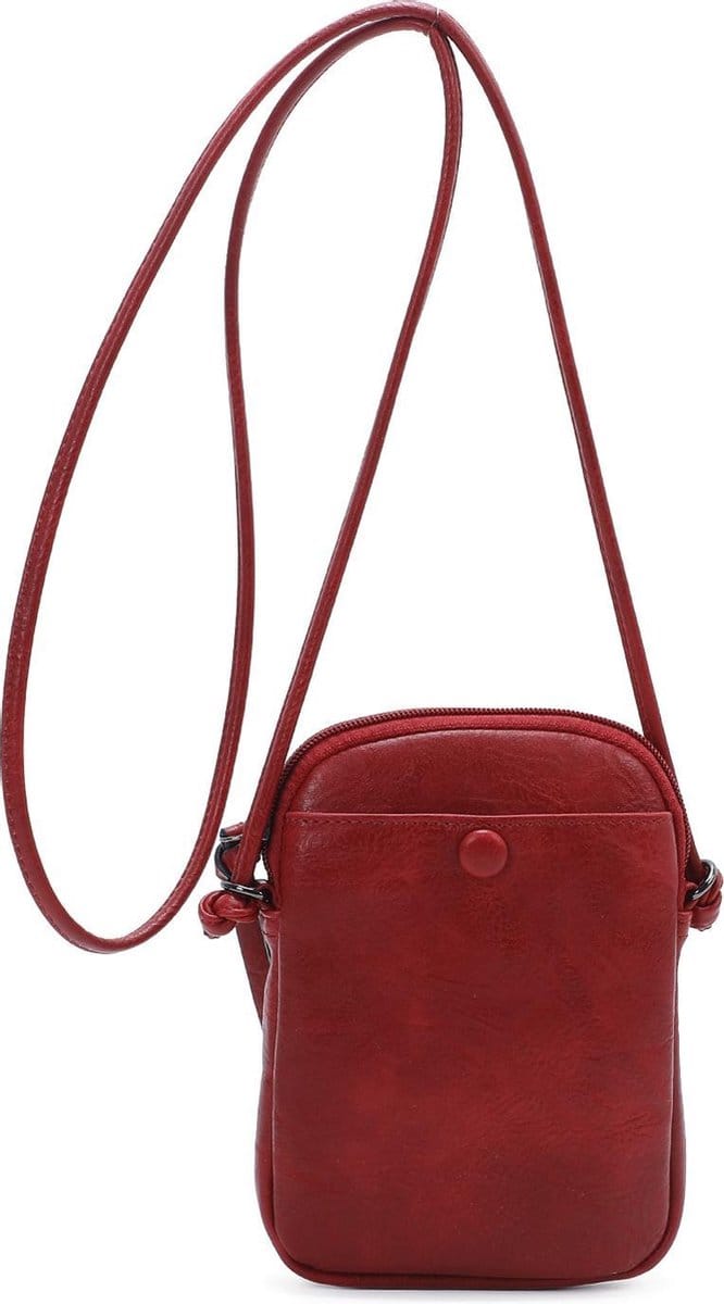 Cross-over telefoontasje Ines Delaure marsala-rood