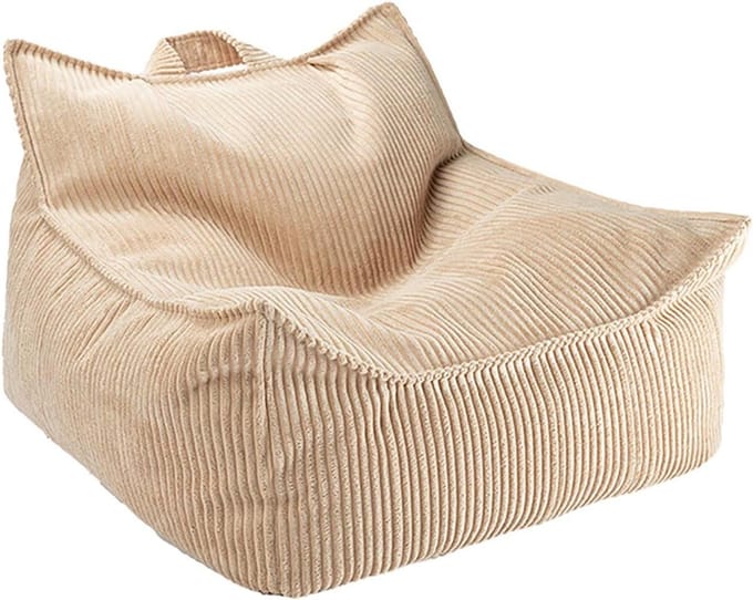 Grote Poef - Zitzak Stoel - Ontspannen Zitten - Ergonomisch Ontwerp - 70 cm Breed - Licht Kaki