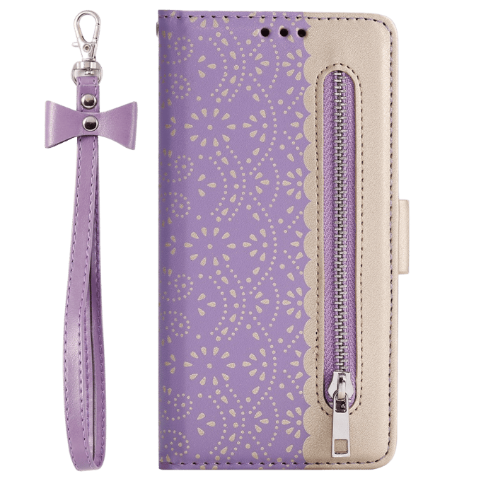 Mocaa Samsung Galaxy A25 Zipper Book Hoesje Paars