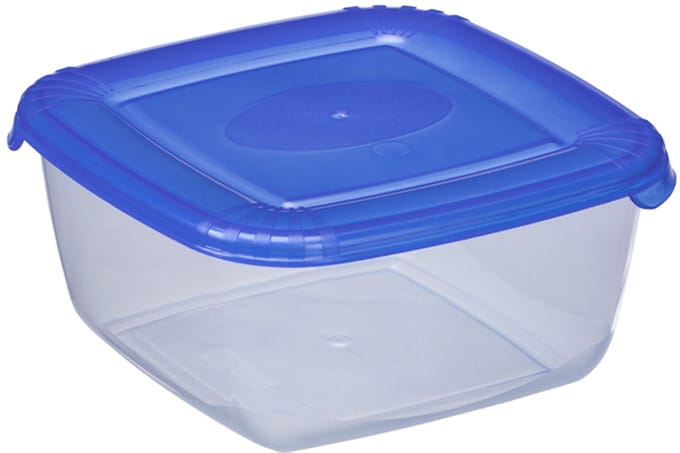 Diepvriesdoos plastic blauw 2,5 liter vierkant