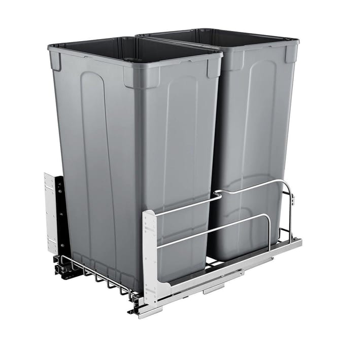Dubbele Uitschuifbare Afvalcontainer Keuken Afvalbak Soft Close Grijs 50QTx2