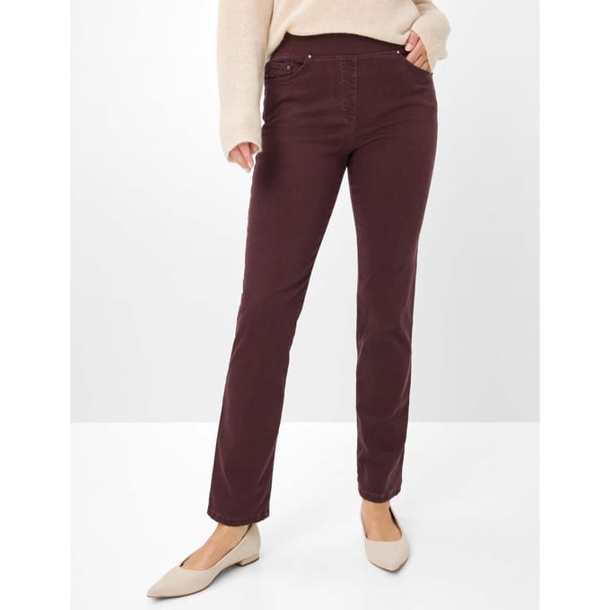 Raphaela by Brax Dames Broek  Style PAMINA AMARONE, donkerpaars, maat 48