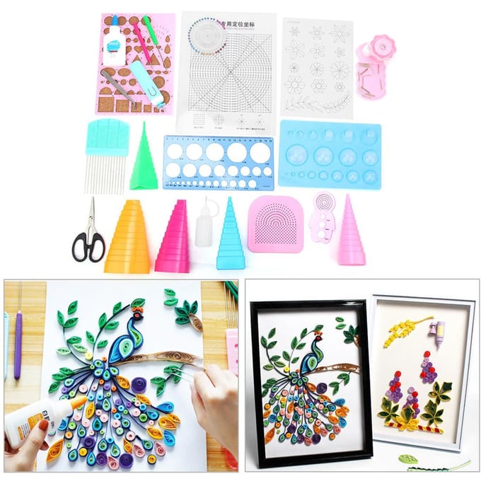 24 stuks Papier Quilling Tool Complete Set Elektrische Papier Krulpen Crimper DIY Papier Knutsels white