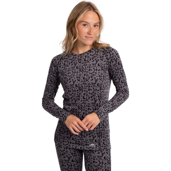 Trespass Dames/Dames Elianne Basislaag met luipaardprint (Donkergrijs)